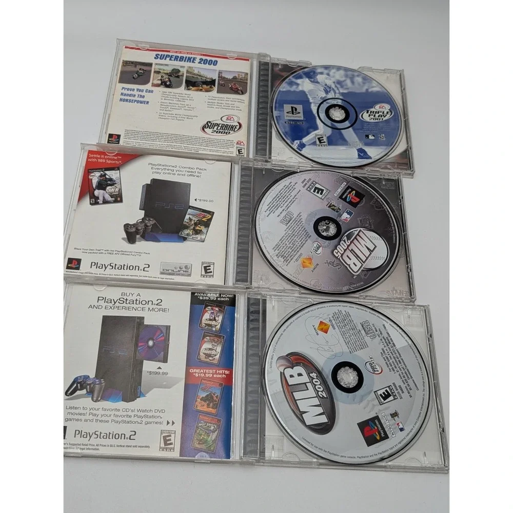 PsX Ps1 Lot MLB 2004, 2005 Triple Play (Sony PlayStation 1,‎ 2004) Complete